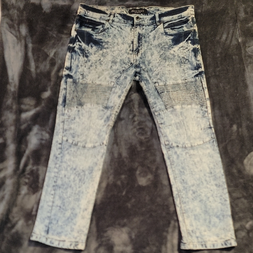 Ecko Unlimited Blue Acid Wash Streachy Slim Jeans (38x32) Really Good Condition